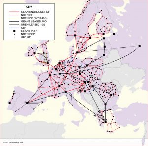 Przykładowa europejska sieć szkieletowa Europa - GÉANT